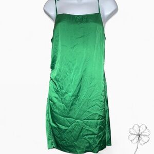 Luxurious Green Satin Chemise